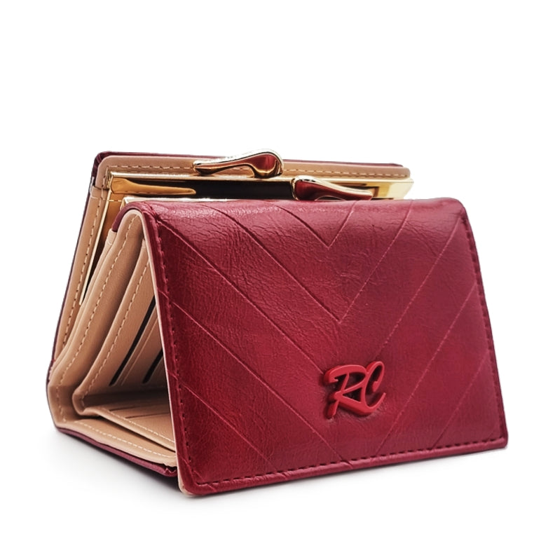 Short Tri-Fold Kiss Lock Wallet