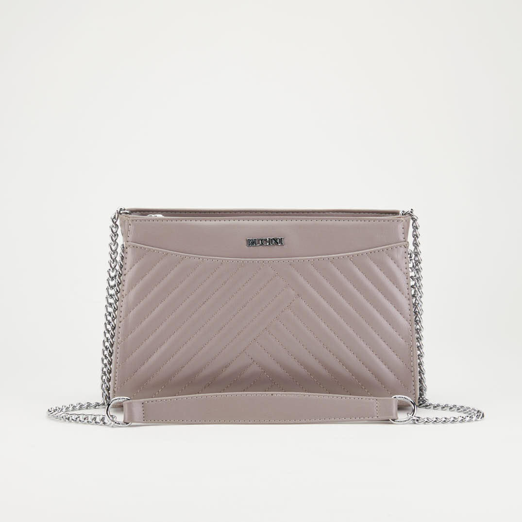 Quilted Top Zip Chain Shoulder Bag