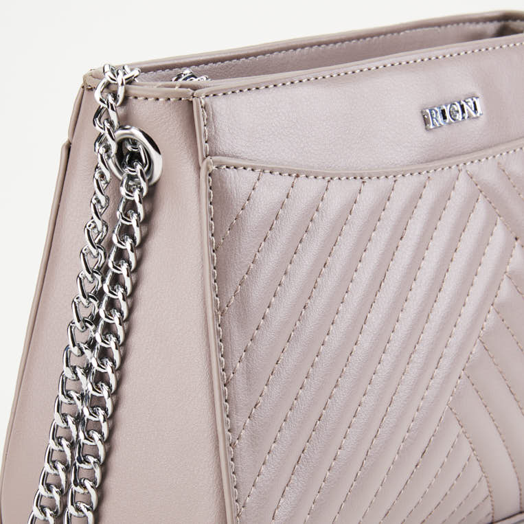 Quilted Top Zip Chain Shoulder Bag