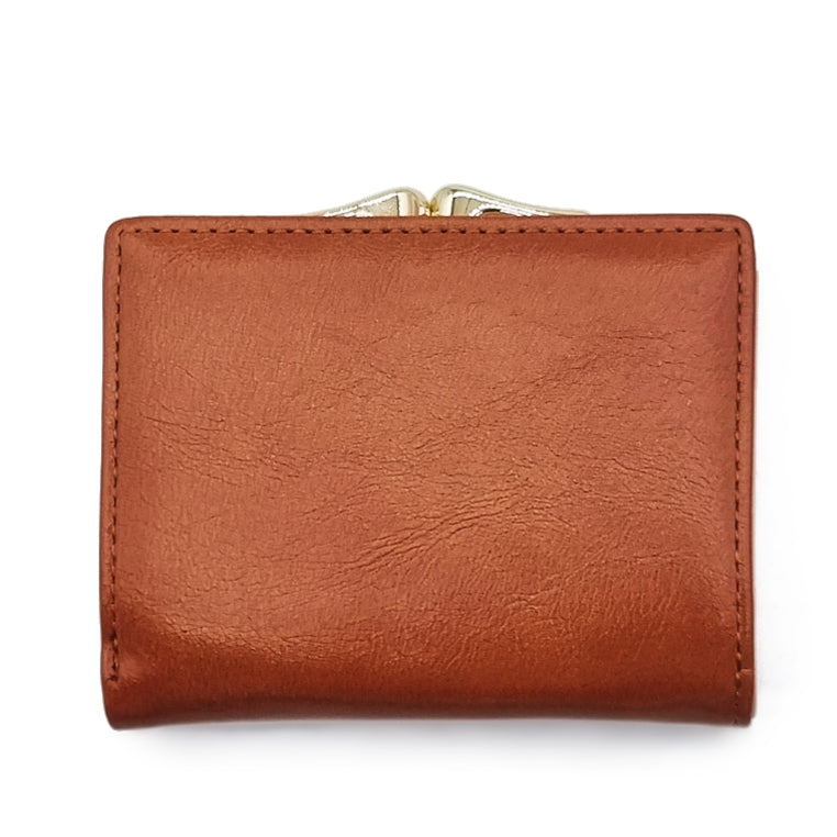 Short Tri-Fold Kiss Lock Wallet