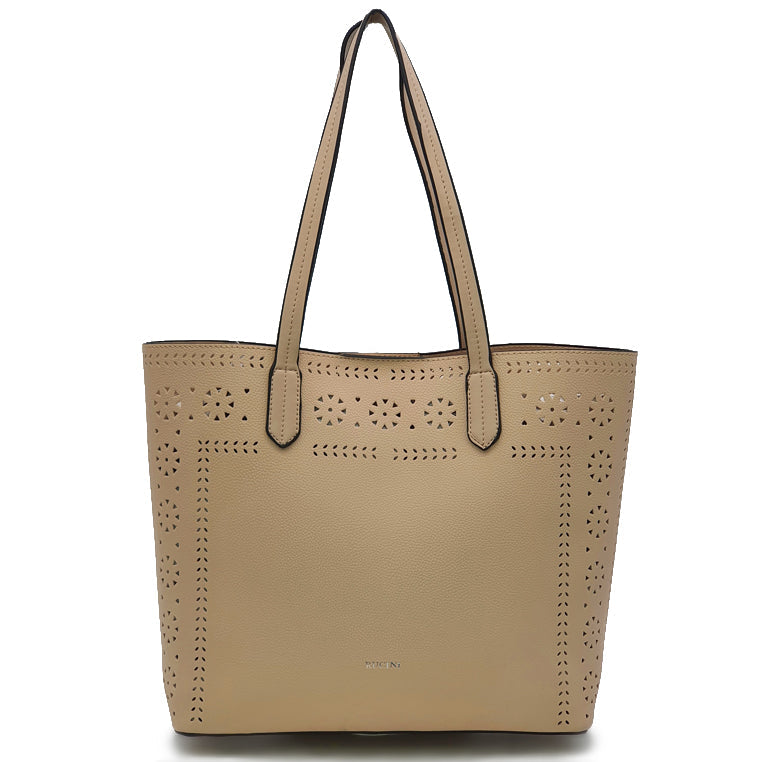 Eloise Faux Leather Shoulder Tote Bag 2-in-1 Bundle Set