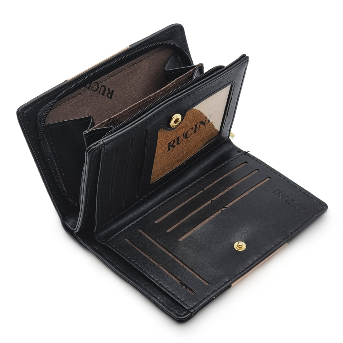 Two Tone Snap Purse with Zipper