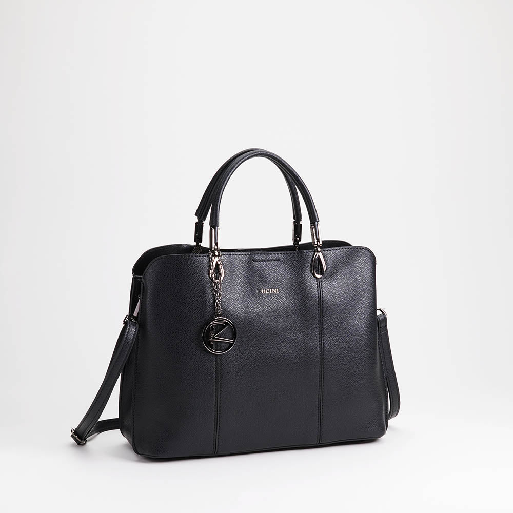 Structured Parallel Stitched Handbag 2-in-1 Set