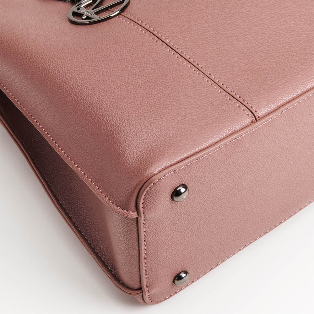 Structured Parallel Stitched Handbag 2-in-1 Set