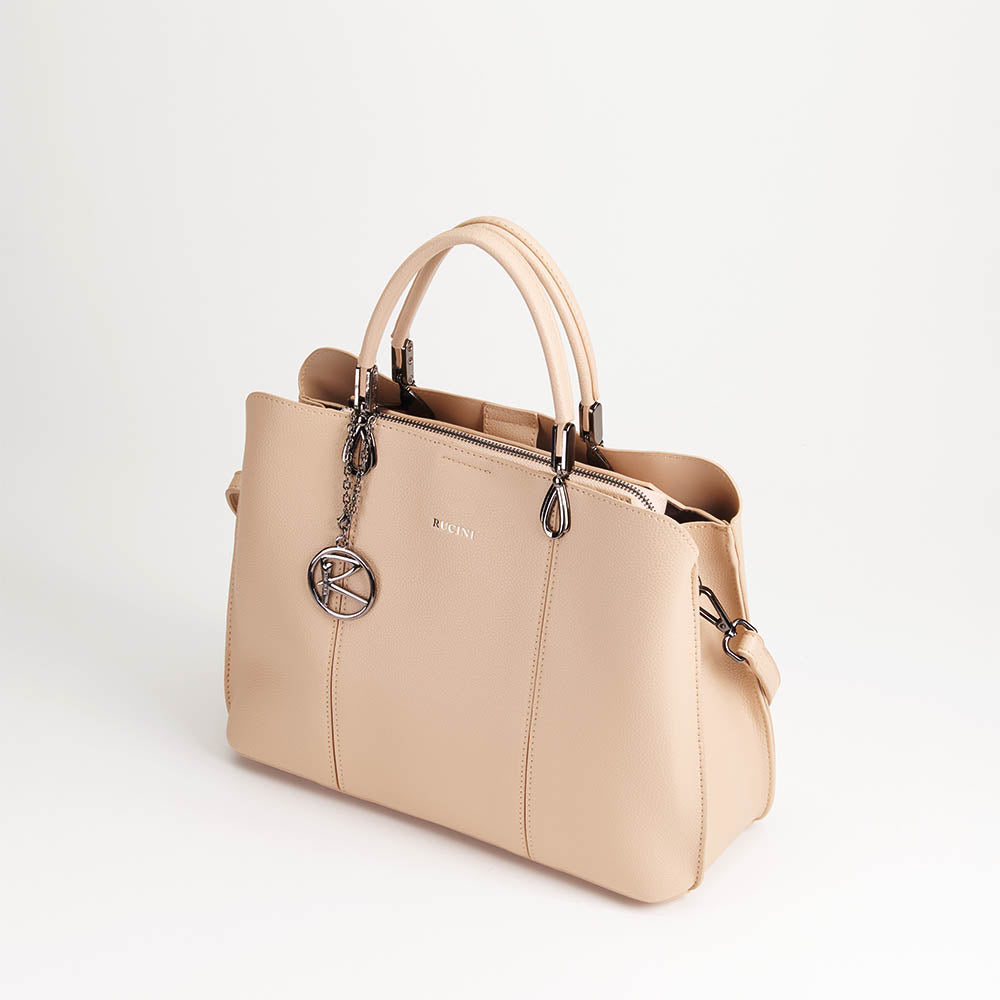 Structured Parallel Stitched Handbag 2-in-1 Set
