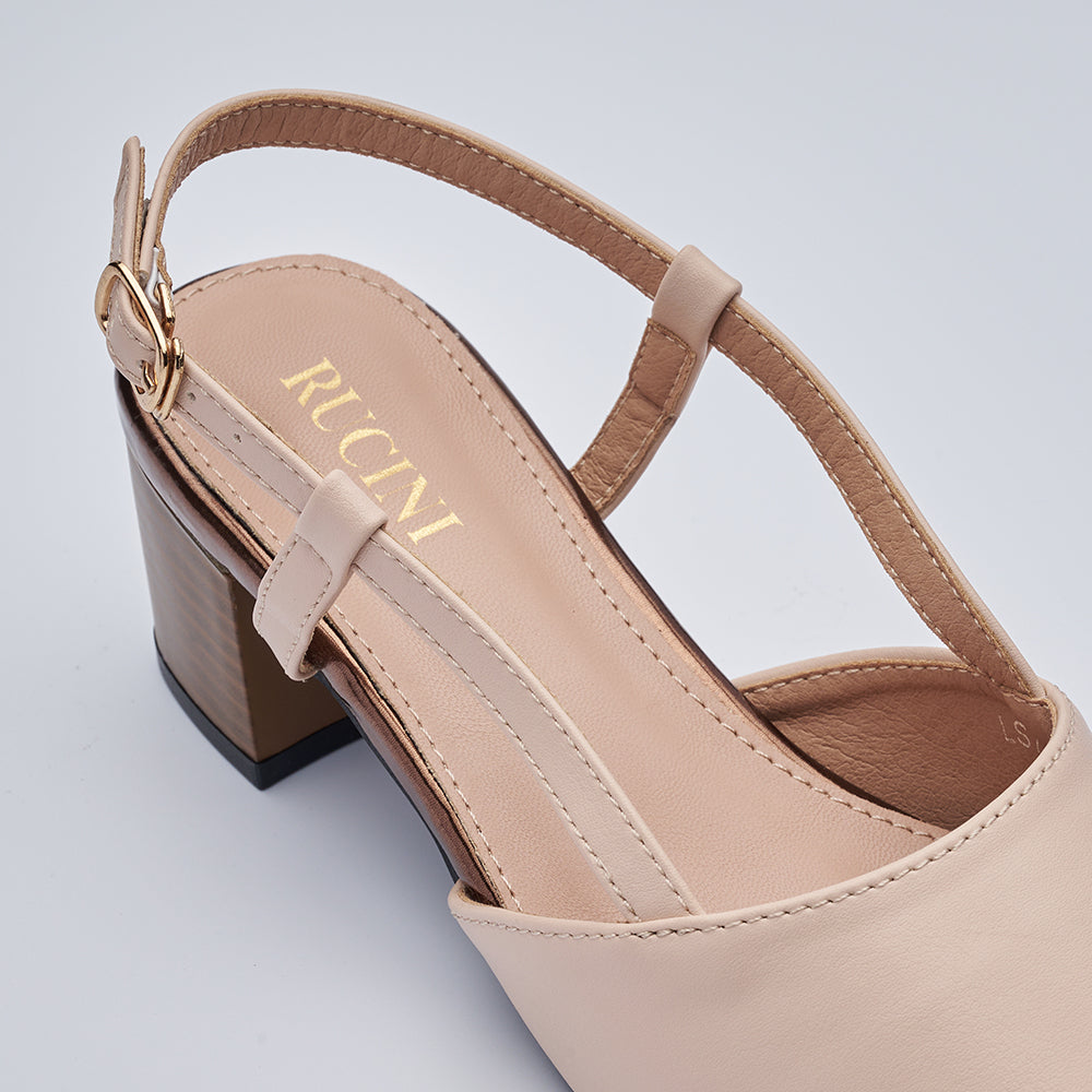 Block-Heeled Slingback Pumps