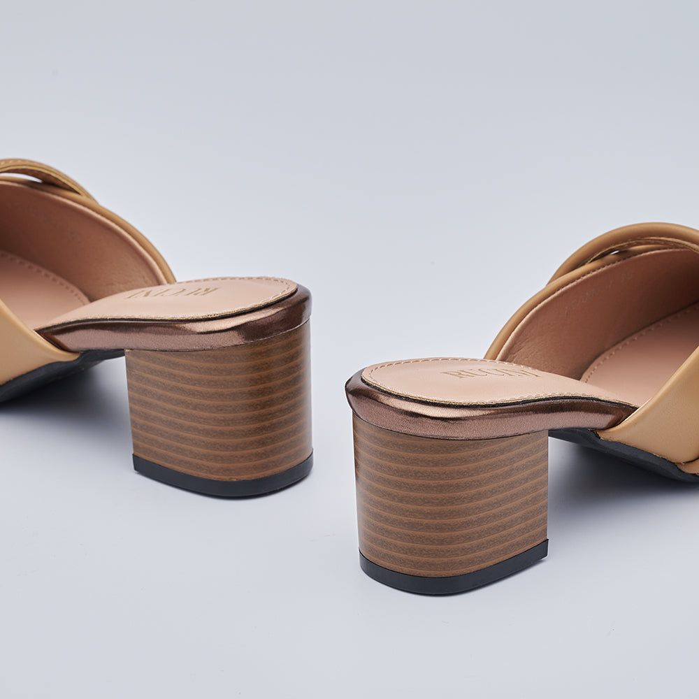 Block-Heeled Closed Toe Mules