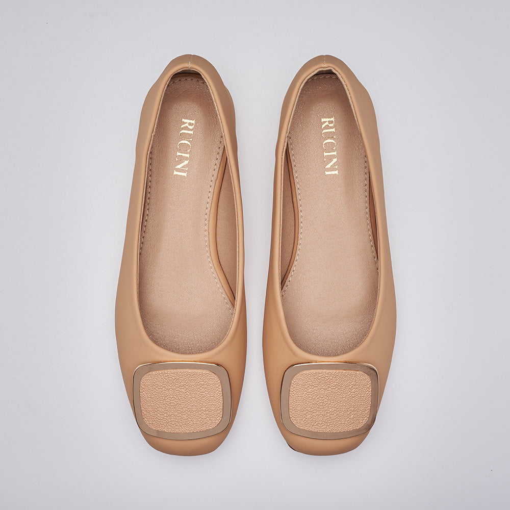 Elegant Square Toe Ballet Flats