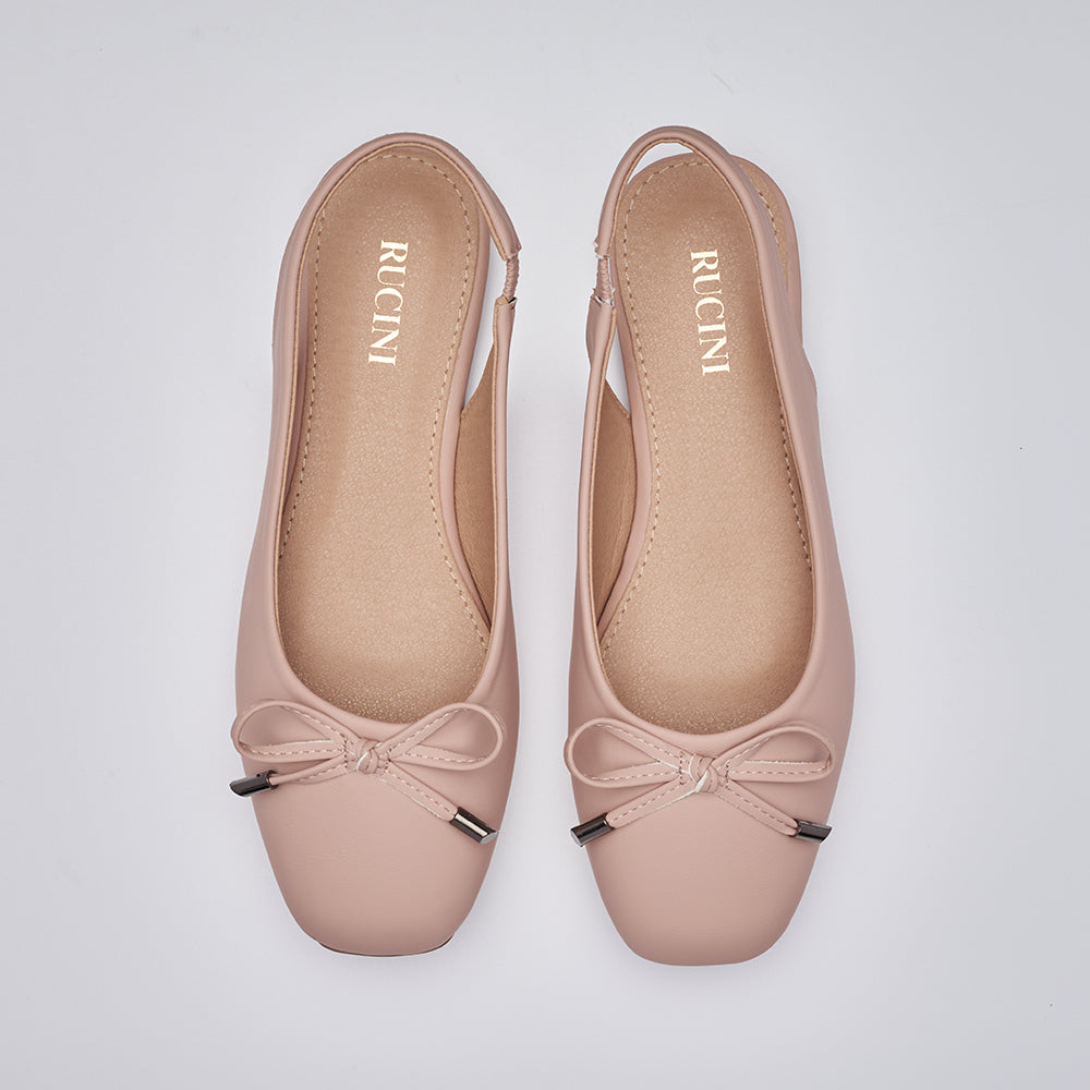 Square Toe Slingback Ballet Flats