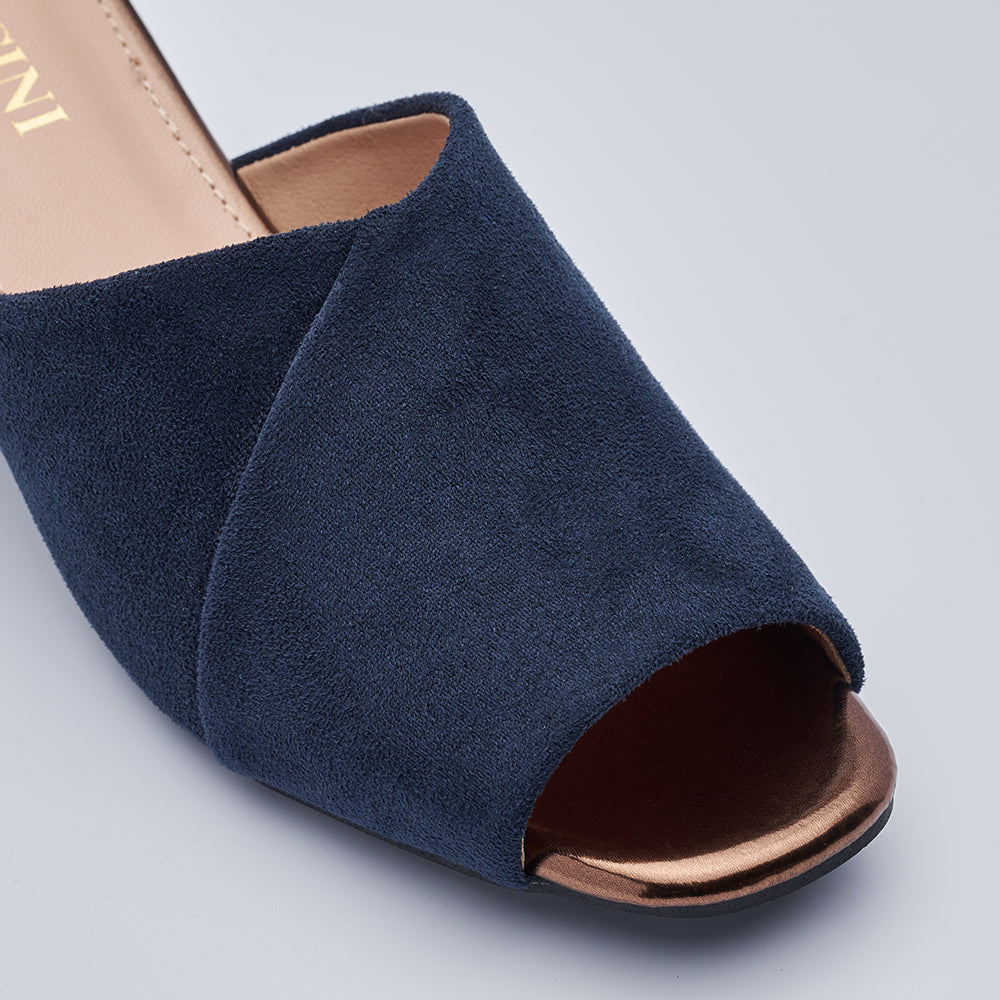 Block-Heeled Suede Mules