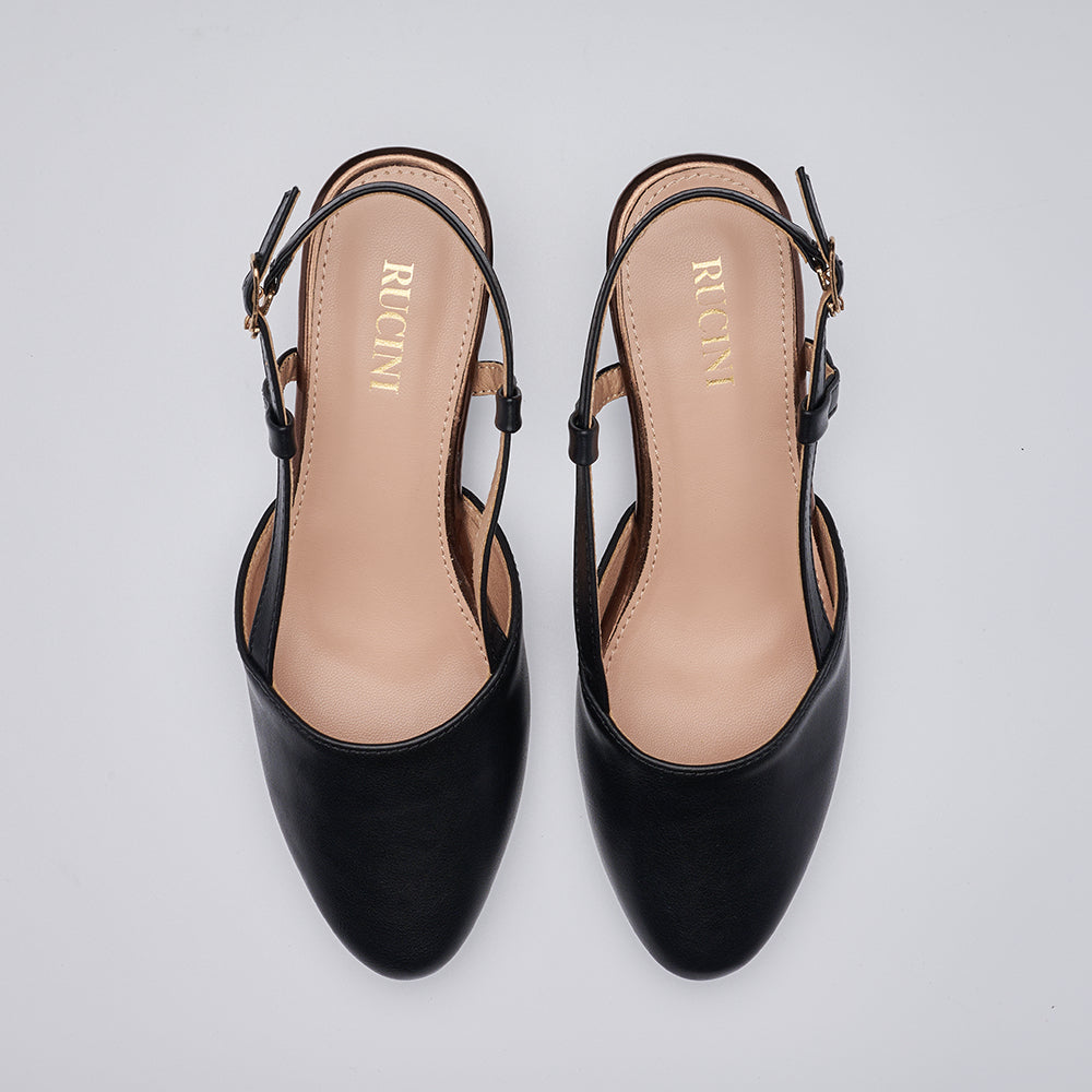 Block-Heeled Slingback Pumps