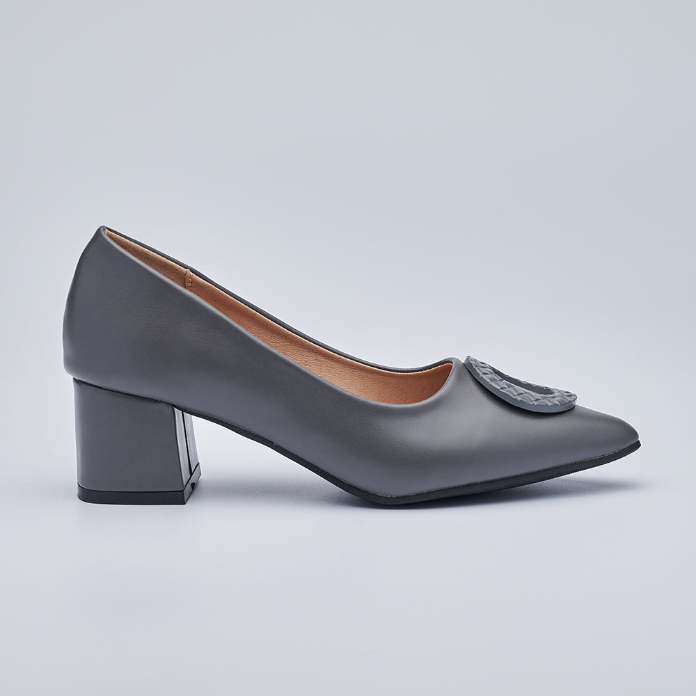 Block-Heeled Court Shoes