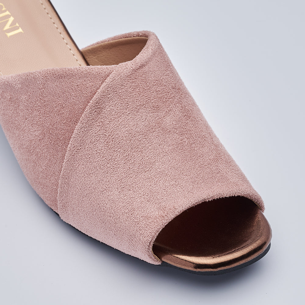 Block-Heeled Suede Mules