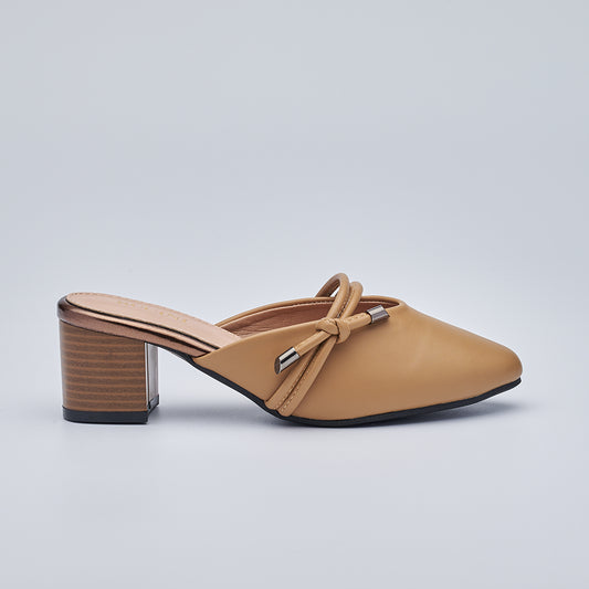 Block-Heeled Closed Toe Mules