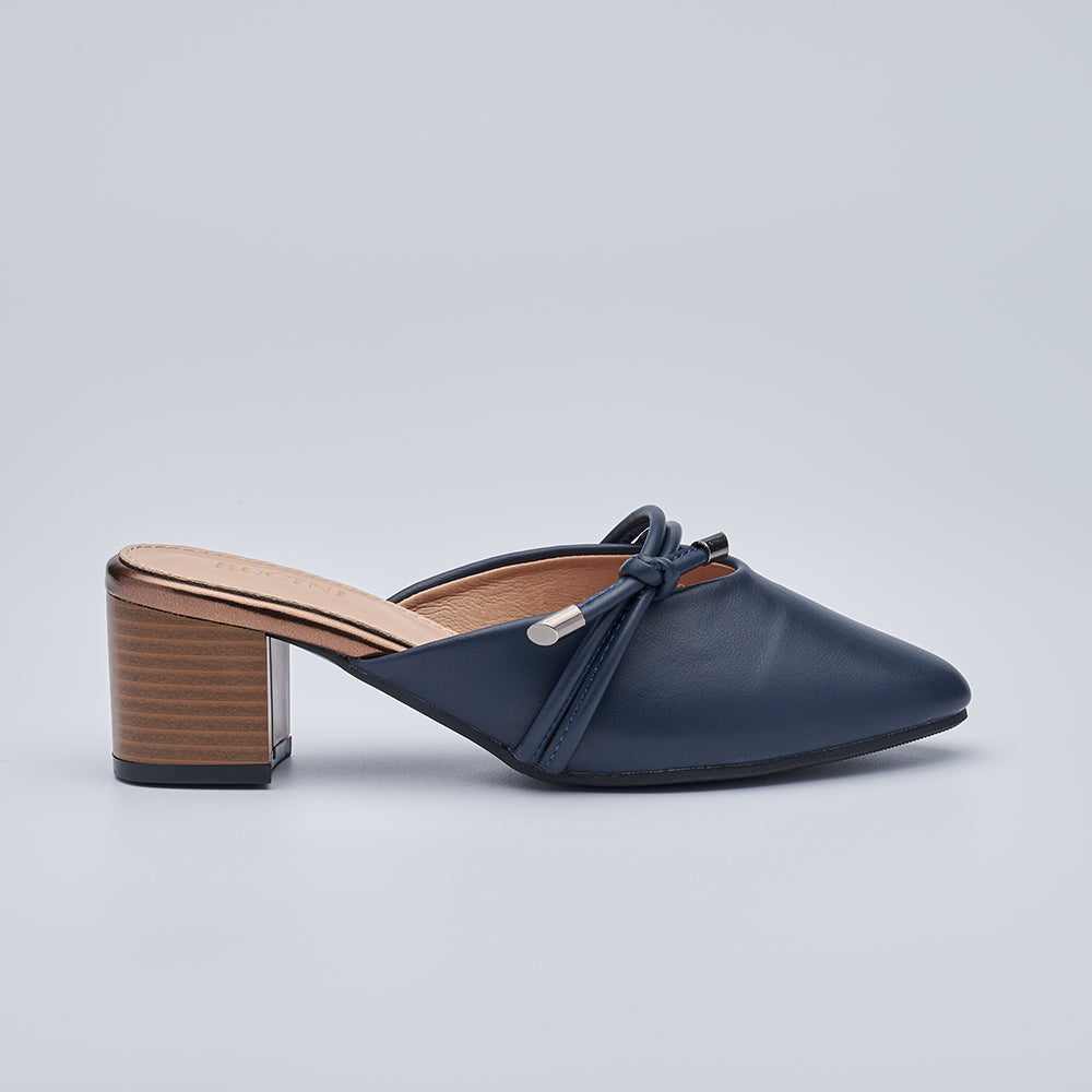 Block-Heeled Closed Toe Mules