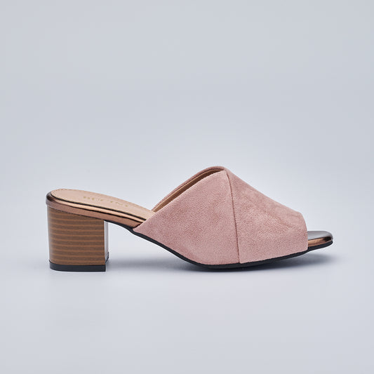 Block-Heeled Suede Mules