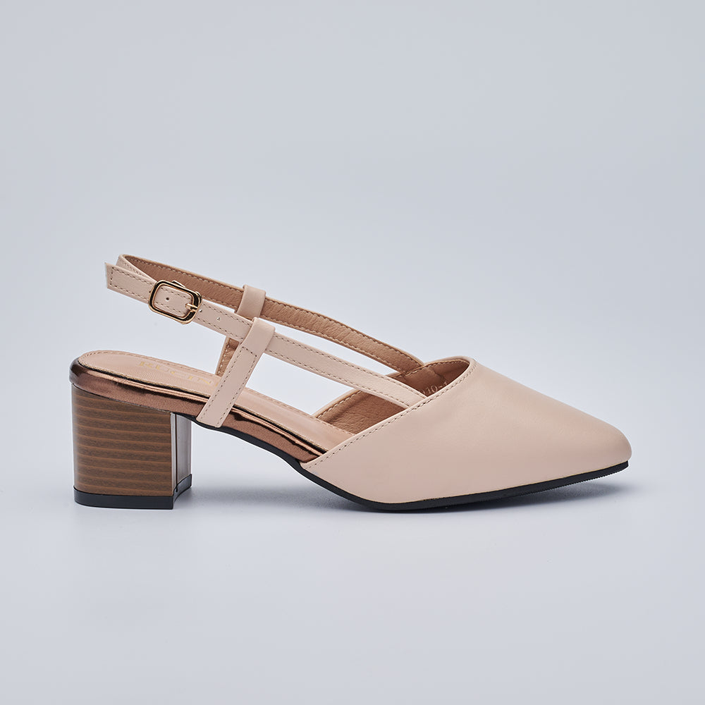 Block-Heeled Slingback Pumps