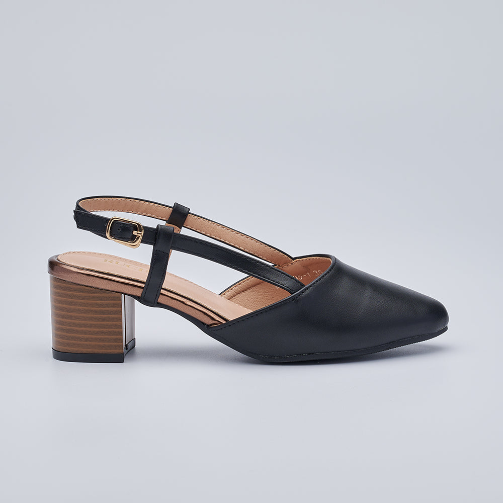 Block-Heeled Slingback Pumps