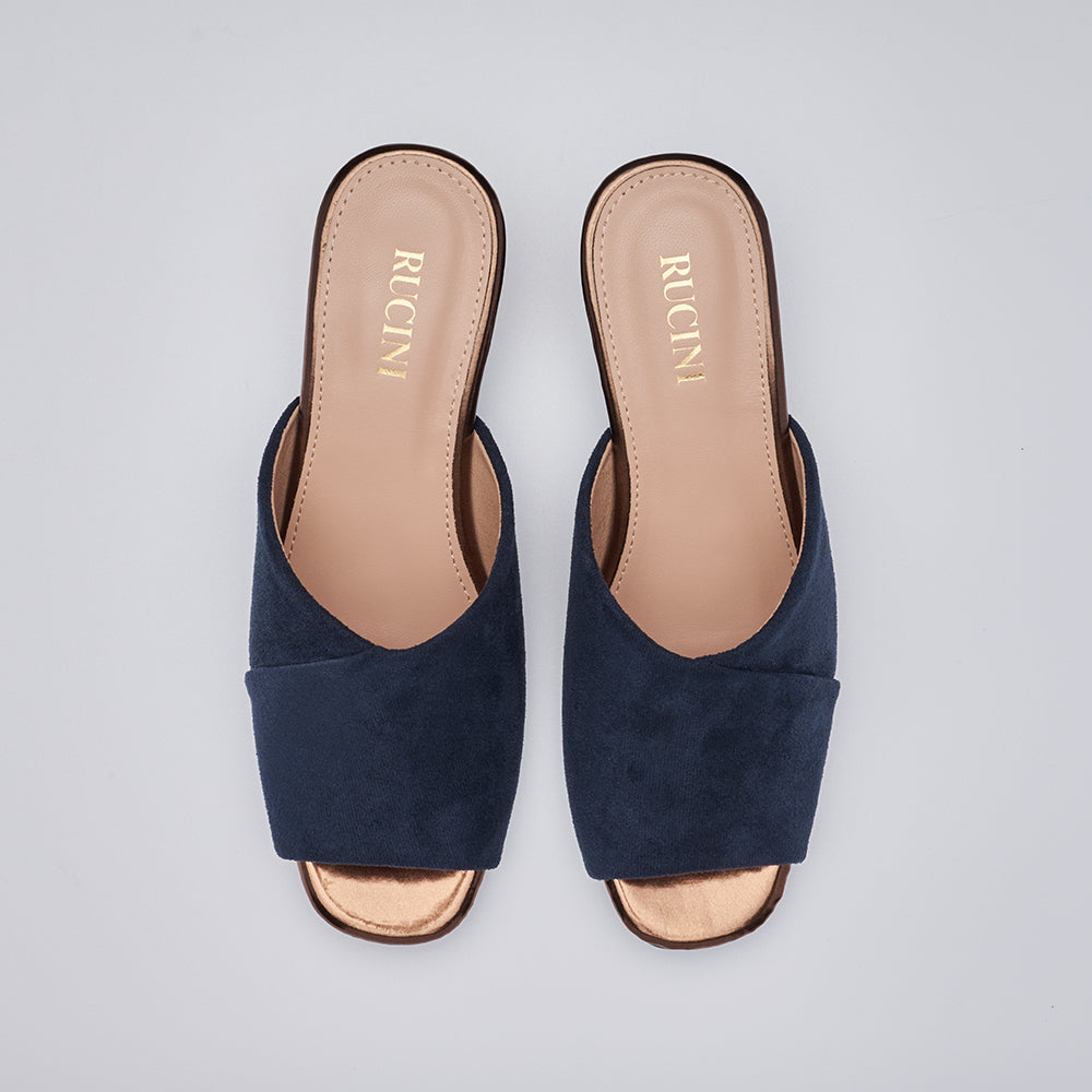 Block-Heeled Suede Mules