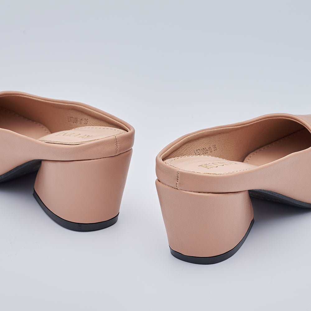 Pointed Toe Heeled Mules