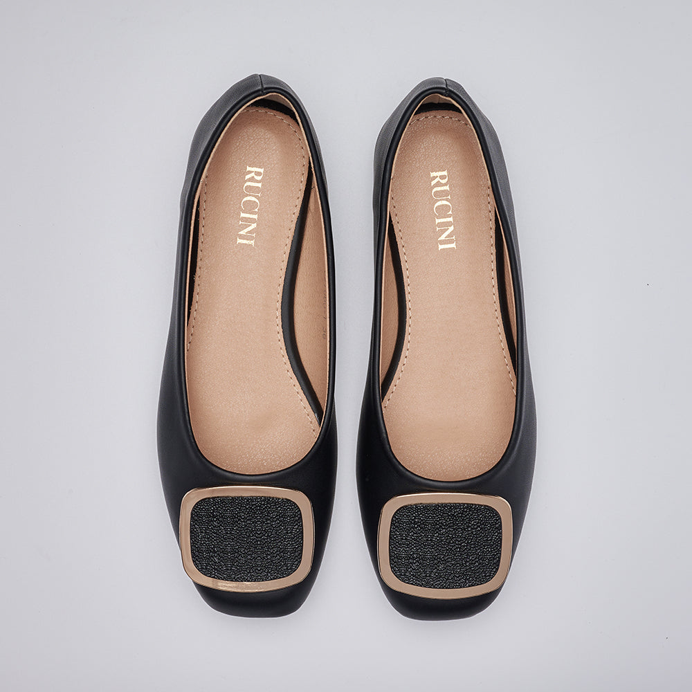 Elegant Square Toe Ballet Flats