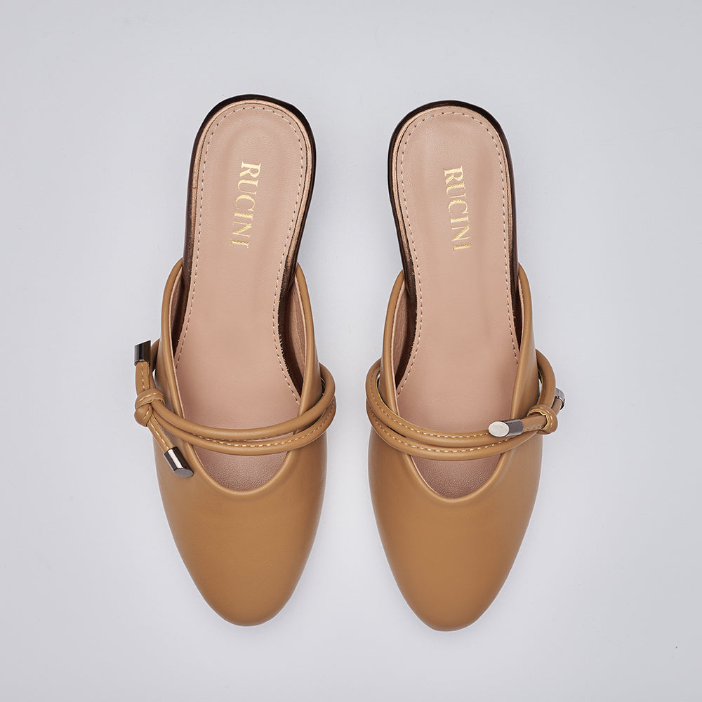 Block-Heeled Closed Toe Mules