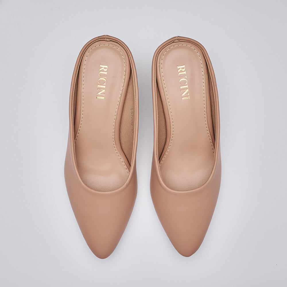 Pointed Toe Heeled Mules