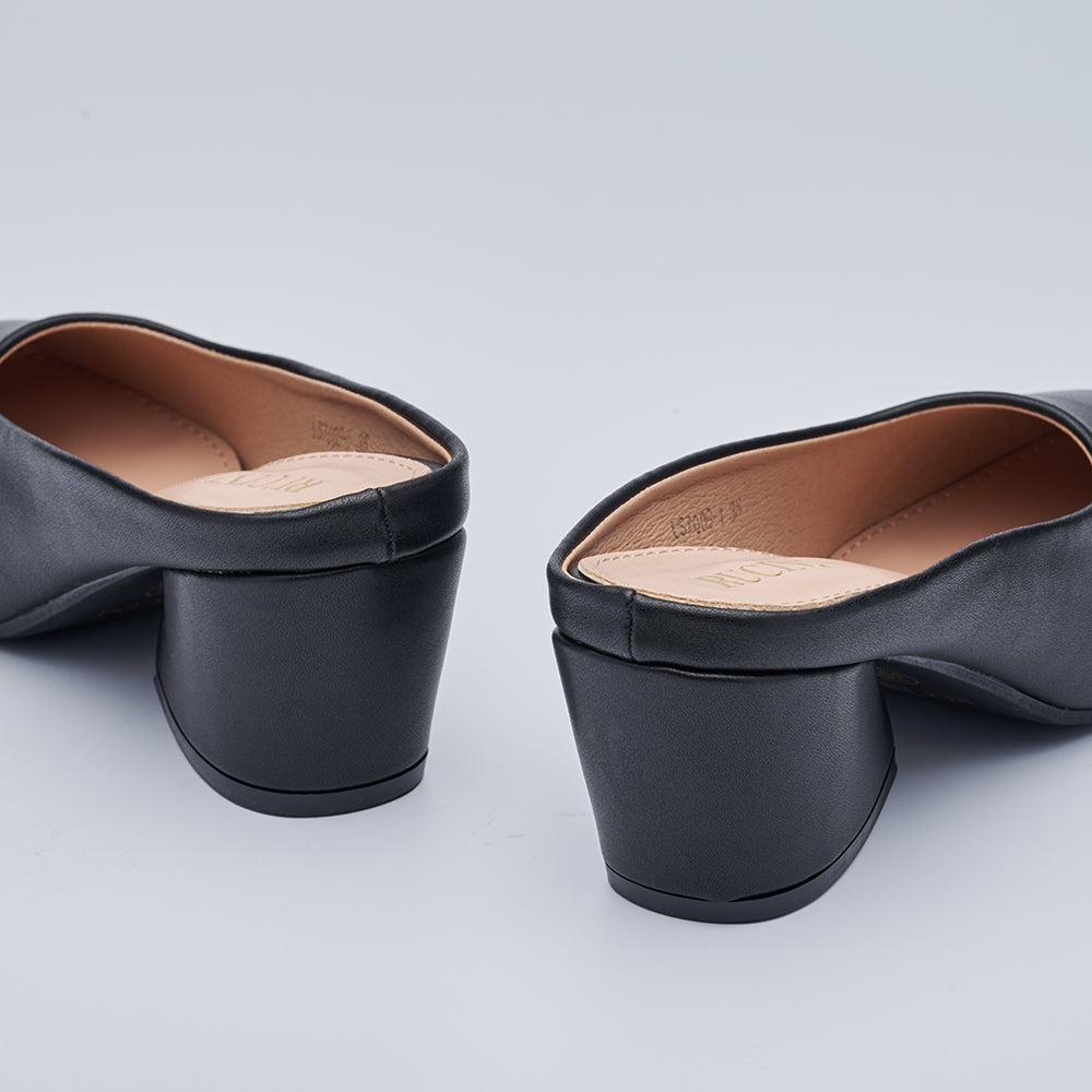 Pointed Toe Heeled Mules