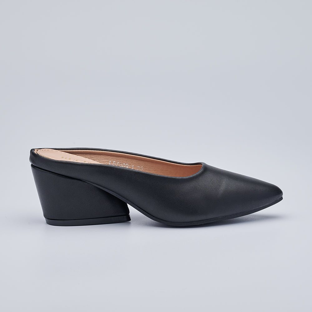 Pointed Toe Heeled Mules