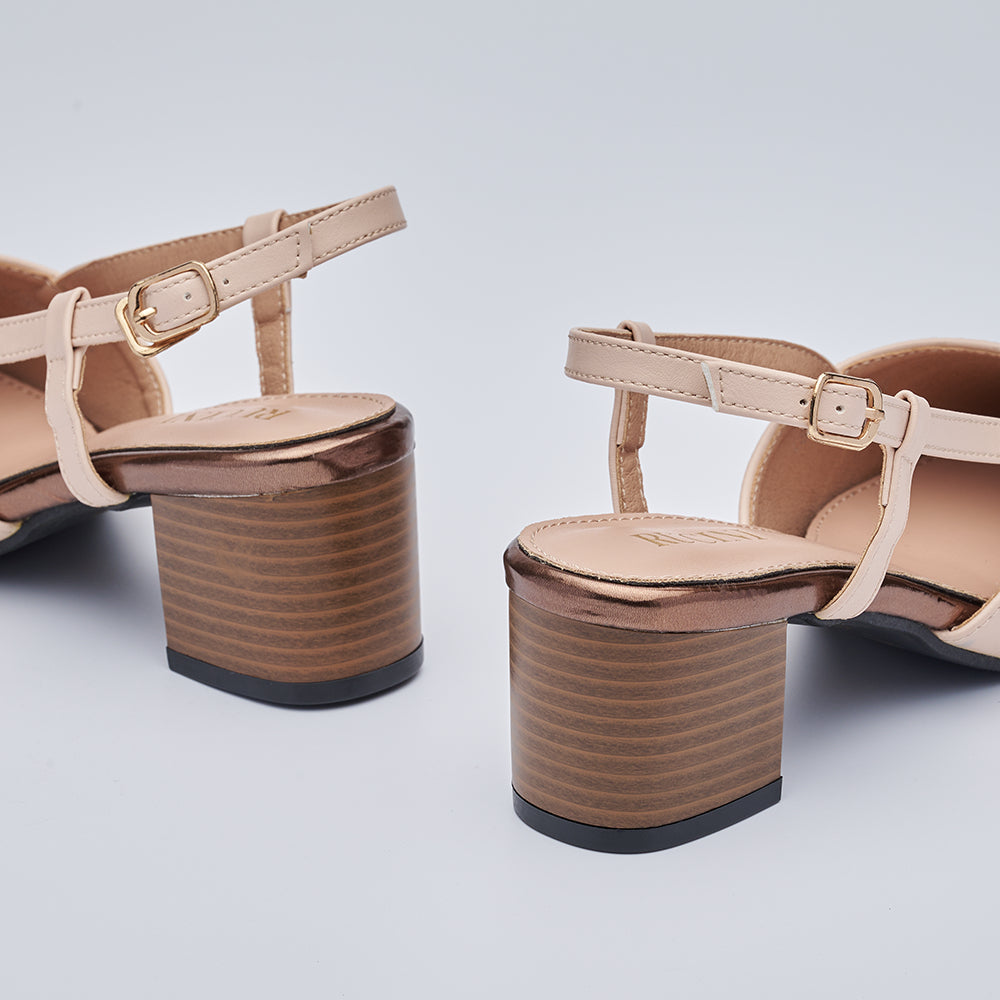 Block-Heeled Slingback Pumps